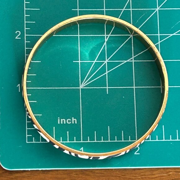 J.Crew Zebra Print Bangle Bracelet Gold-Tone Enamel - Picture 9 of 9